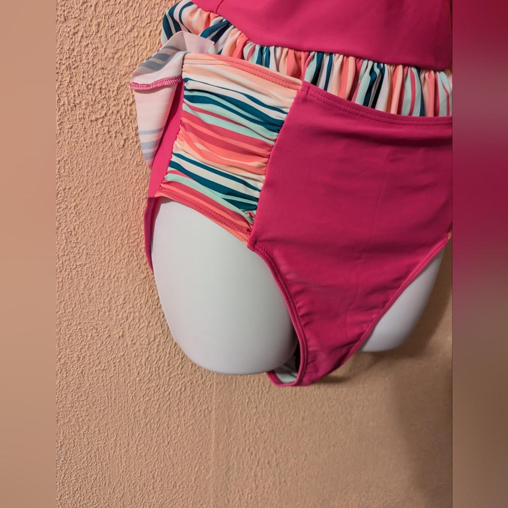 NWT Matilda Jane Women's Medium Swimsuit Sunrise Sunset Top & Bottoms Pink - Picture 5 of 12